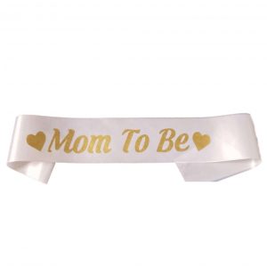 MOM TO BE White Sash