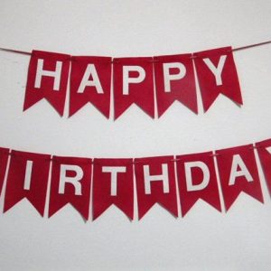 Happy Birthday Flag Red