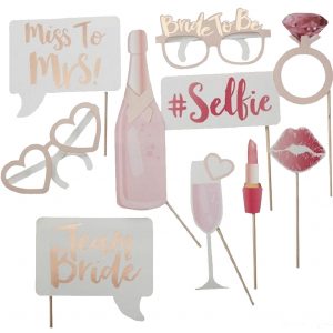 Rose Gold Miss to Mrs Photobooth Props