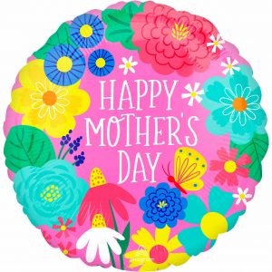 HMD Pretty Flowers in Pink Foil Balloon