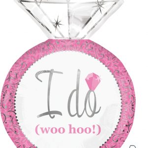 'I Do' Pink Wedding Engagement Ring Balloon