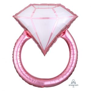 Blush Wedding Diamond Ring Balloon