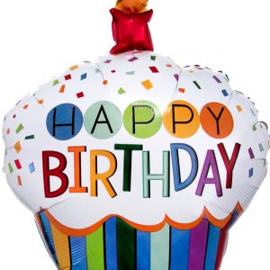 Rainbow Birthday Cupcake