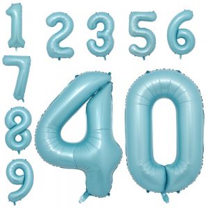 Number foil balloon 40inch (Pastel Blue)
