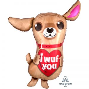 I Wuf You Dog Foil Balloon