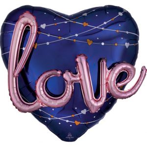 Navy Wedding Love Foil Balloon