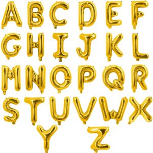Alphabet Letter Foil Balloons Gold