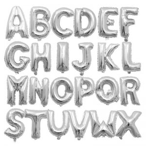 Alphabet Letter Foil Balloons Silver