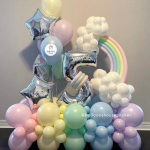 Number Balloon Centrepiece – Pastel