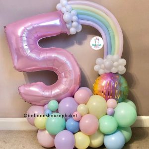 Number Balloon Centrepiece – Pastel