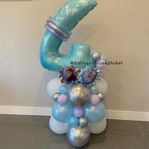 Number Balloon Centrepiece – Blue & Purple