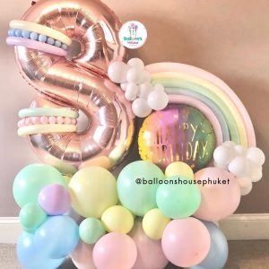 Number Balloon Centrepiece – Pastel