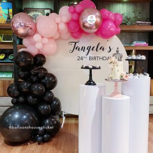 Organic Balloon Decoration – Pink & Black