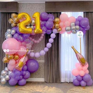 Organic Balloon Decoration – Pastel Pink & Purple