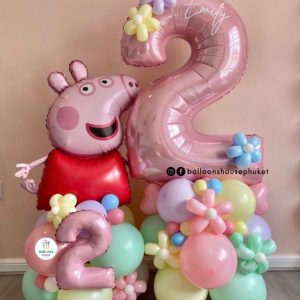 Number Balloon Centrepiece – Pastel