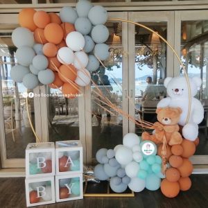 Organic Balloon Decoration - Brown & Grey