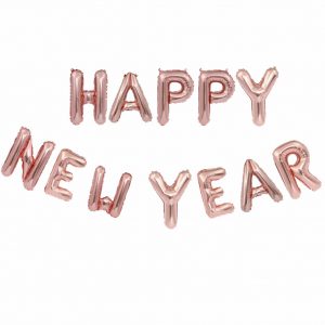 16" Happy New Year Alphabet Foil Balloons Banner - Rose Gold