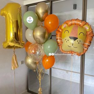 Chrome Gold & Orange Balloon Set