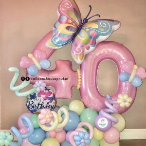 Number Balloon Centrepiece – Pastel