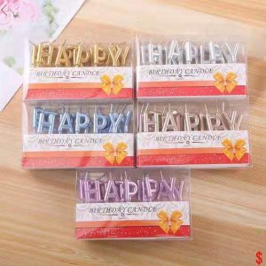 "Happy Birthday" letters cake baking candle