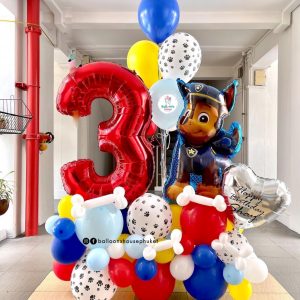 Number Balloon Centrepiece – Paw Patrol