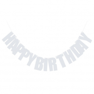 Block Script Happy Birthday Bunting - Glittery Silver