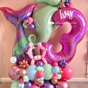 Number Balloon Centrepiece – Mermaid