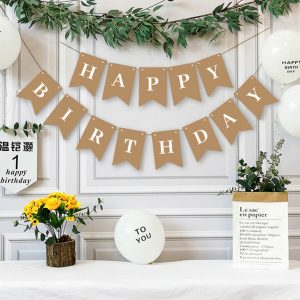 Classic Happy Birthday Bunting - Eco Brown