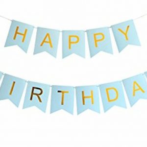 Classic Happy Birthday Bunting - Pastel Blue