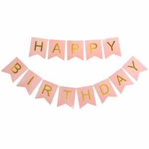 Classic Happy Birthday Bunting - Pastel Pink