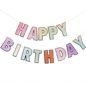 Happy Birthday Letter Bunting - Pastel Rainbow