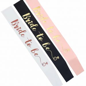 Bride To Be Satin Sash - Black Sash with Gold Font