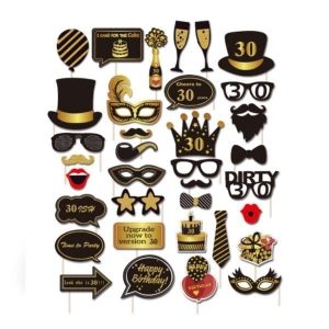 Cheers to 30 Birthday Photobooth Props 35 pcs set
