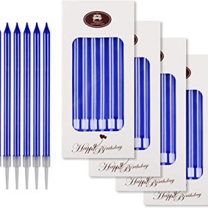 Long Thin Cake Candles Slow Burning Candles (Blue)