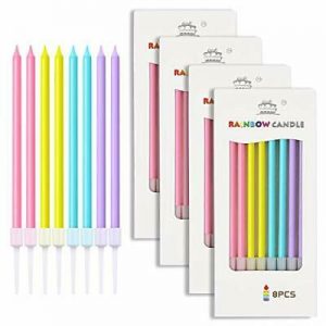 Long Thin Cake Candles Slow Burning Candles (Pastel)