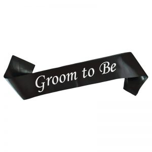 Groom To Be Sash For Party - Black/White