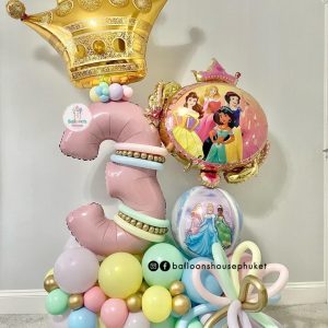 Number Balloon Centrepiece – Princess