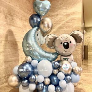 Number Balloon Centrepiece – Woodland Animals
