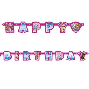 PAW PATROL GIRL JOINTED HAPPY BIRTHDAY BANNER