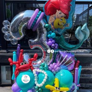 Number Balloon Centrepiece – Mermaid