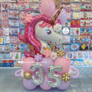 Number Balloon Centrepiece – Unicorn