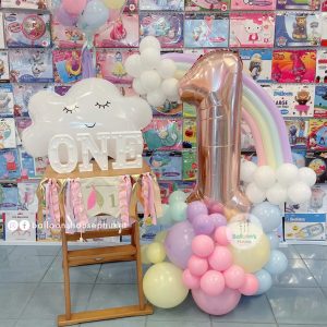 Number Balloon Centrepiece – Pastel