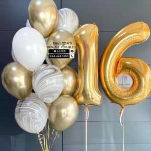 40inch Foil Number & Bouquet Balloon Set