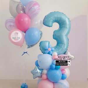 40inch Foil Number & Bouquet Balloon Set