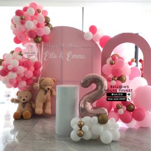 Organic Balloon Decoration – White & Pink