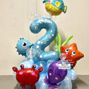 Number Balloon Centrepiece – Ocean