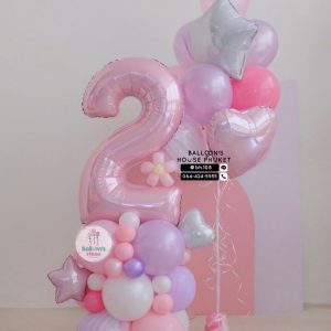 40inch Foil Number & Bouquet Balloon Set
