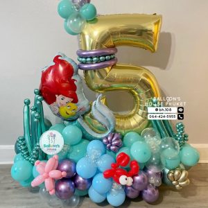 Number Balloon Centrepiece – Mermaid