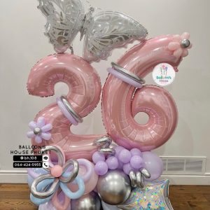 Number Balloon Centrepiece – Pastel
