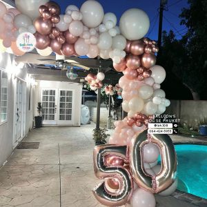 Organic Balloon Decoration – Pink & White